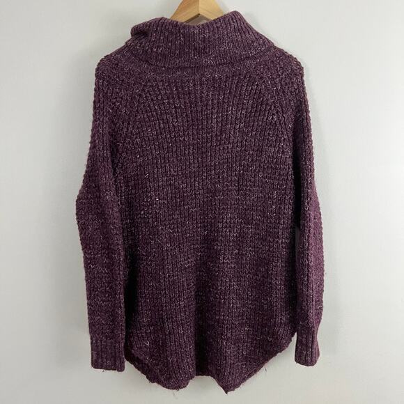 Free People Tweedy Turtleneck Sweater Women Size Small Oversized - Picture 2 of 10